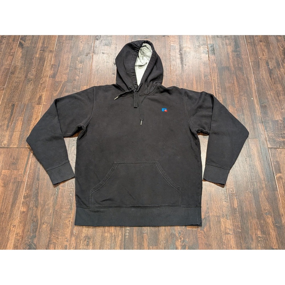 Russell Athletic Sweatshirt Mens Medium‎ Black Hoodie Pullover Embroidered Logo